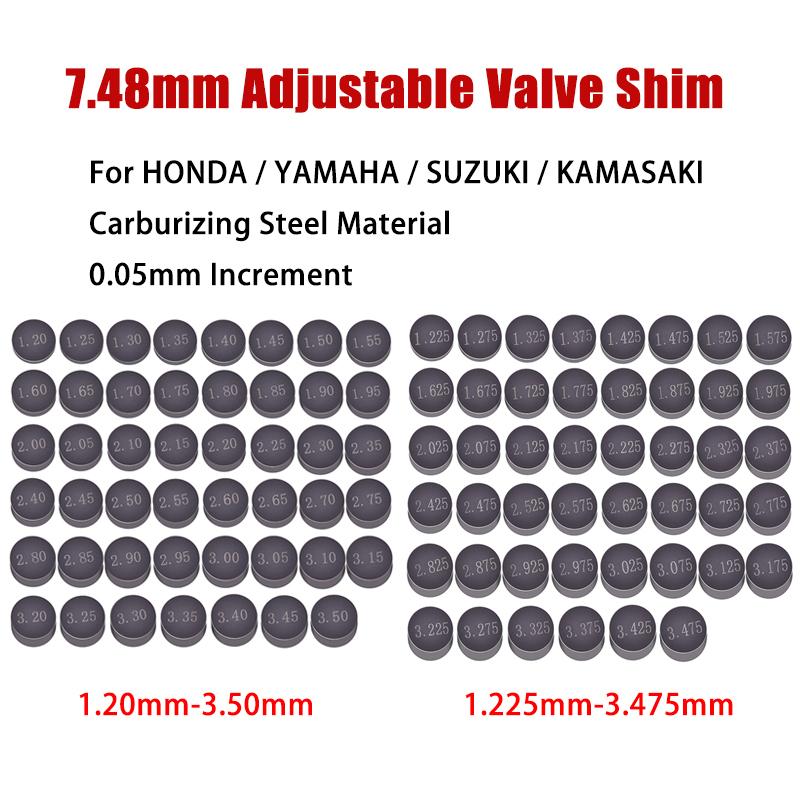 7.48mm 7.48 Valve Shim Adjustable for YAMAHA YZF R1 R6 600 750 1000 YZR YZS for KAWASAKI NINJA 750 600 900 ZX 6R 7R EX KLE 650