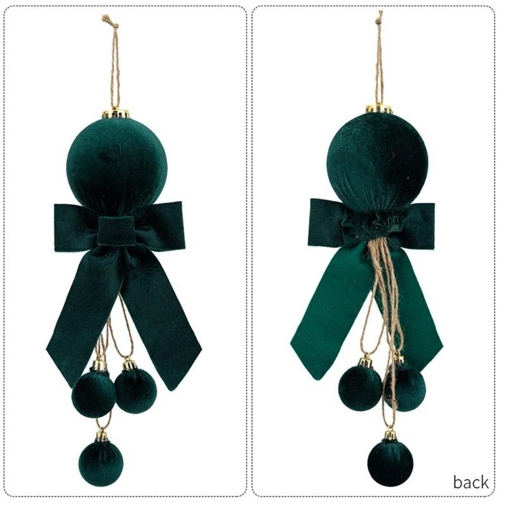 Contrast Bow Ball Bow Pendant Ball Tassel Xmas Tree Hanging Charm Mall Scene Layout
