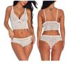Летний комплект кружевного бюстгальтера с глубоким V-образным вырезом и трусиков - Сексуальное нижнее белье бралетт для женщин