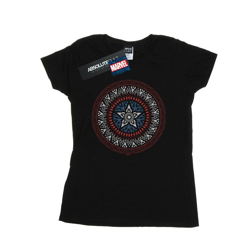 Marvel Womens/Ladies Captain America Ornamental Shield Cotton T-Shirt