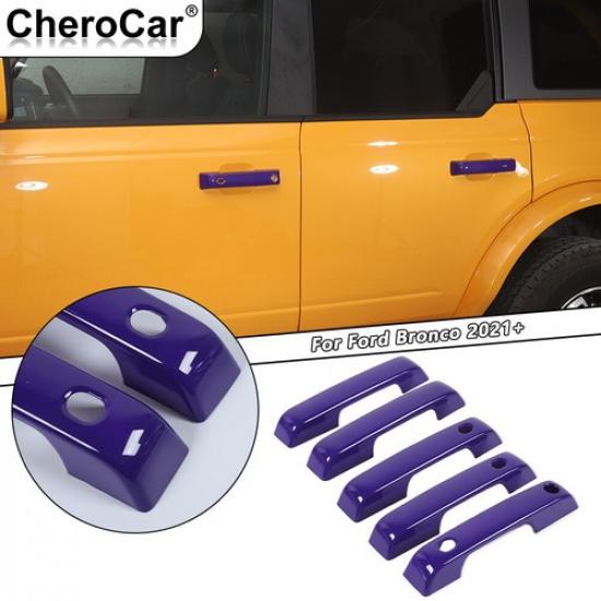 For Ford Bronco -2025 Exterior Door Handle Decoration Cover Trim Purple 5pcs
