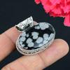 Snowflake Obsidian Gemstone Pendant Solid 925 Sterling Silver Pendant Jewelry Gift For Unisex