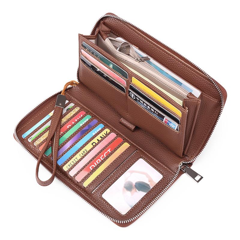 RFID искусственная кожа женские длинные кошельки большой емкости держатель для карт кошелек телефон молния клатч