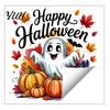 Halloween Window Clings Static Clings, Watercolor Pumpkin Ghost Skull Decals, No Removable Glass Decorations Glue Stickers for Living Room Store Front