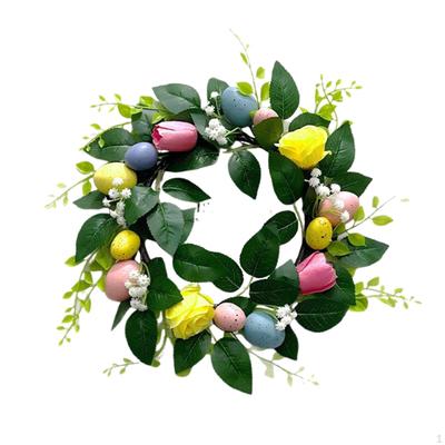 Венок из пасхальных яиц, декоративное украшение, круглый, искусственное подвесное украшение для вечеринки