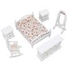 6pcs Set Dollhouse Bedroom Furniture 1:12 Scale Miniature Exquisite DIY Simulation Wooden Doll