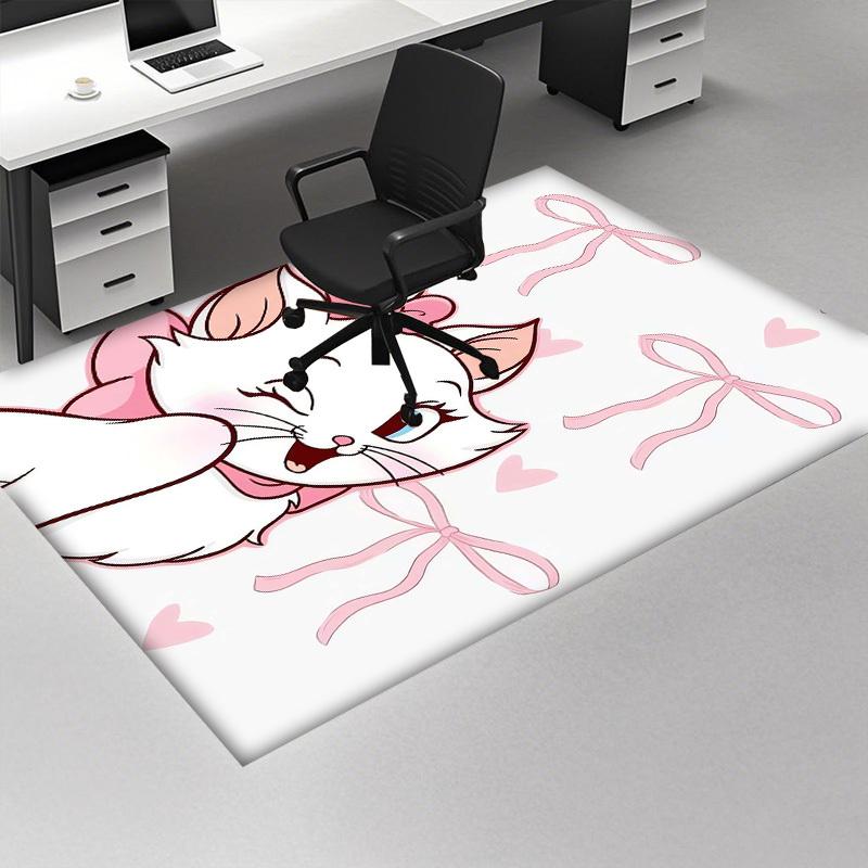 1pc, "Home Decor Carpet, Office Rug, Chair Pad, Outdoor Mat, Gift Idea - Cute Pink Bow Kitty Design"P194