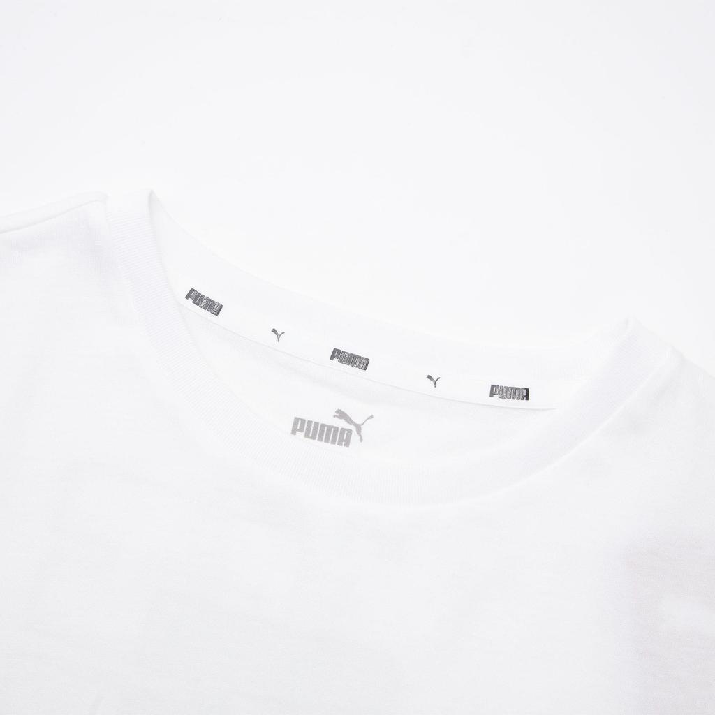 PUMA T Shirts Men's White Crew Neck Moderate Straight Fit 677340-02