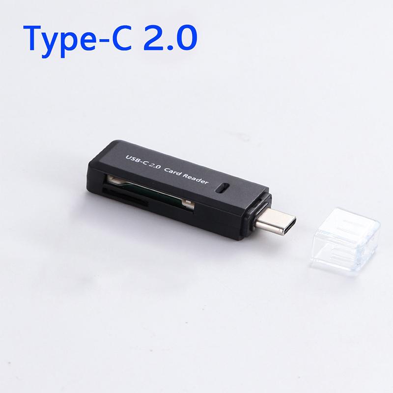 2-в-1 Многофункциональный кард-ридер Type C 3.0, кард-ридер для карт памяти Tf, адаптер-кард-ридер для USB-флеш-накопителей для ПК и ноутбуков