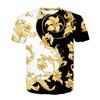 Summer Round Neck 3D Digital Printed Men's Casual Loose Short Sleeved T-shirt