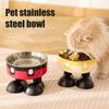 Приподнятые миски для кошек Миска для домашних животных из нержавеющей стали с нескользящим основанием Съемные миски для домашних животных для еды и воды Широкая неглубокая миска для кошек