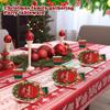 Christmas Party Tableware, Family Gathering Disposable Plates, Napkins, Cups, Decorations