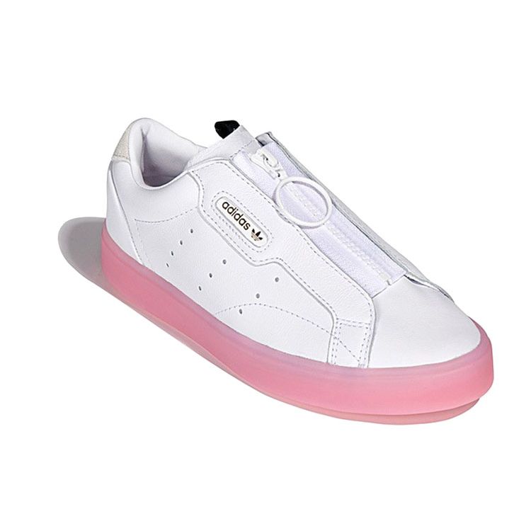 Adidas Originals Sleek Z Minimalist Casual Slip-Resistant Lightweight Low-Top Skate Shoes Women Sneakers White Pink EF0776