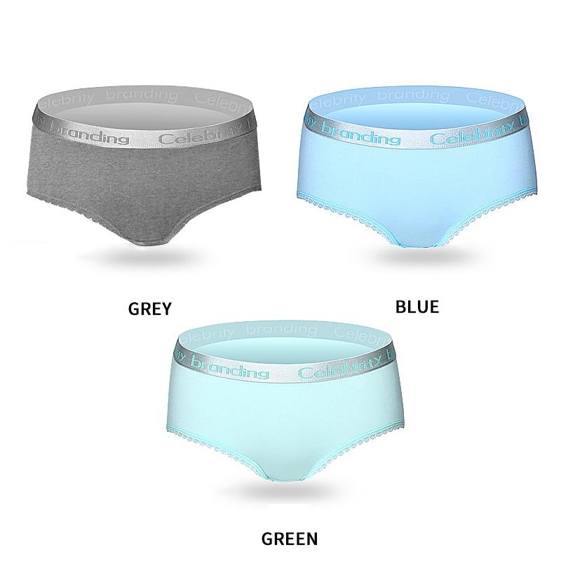 3Pcs Women's Panties Cotton Breathable Underwear Briefs Cute Letter Girls Lingerie Size M-XXL