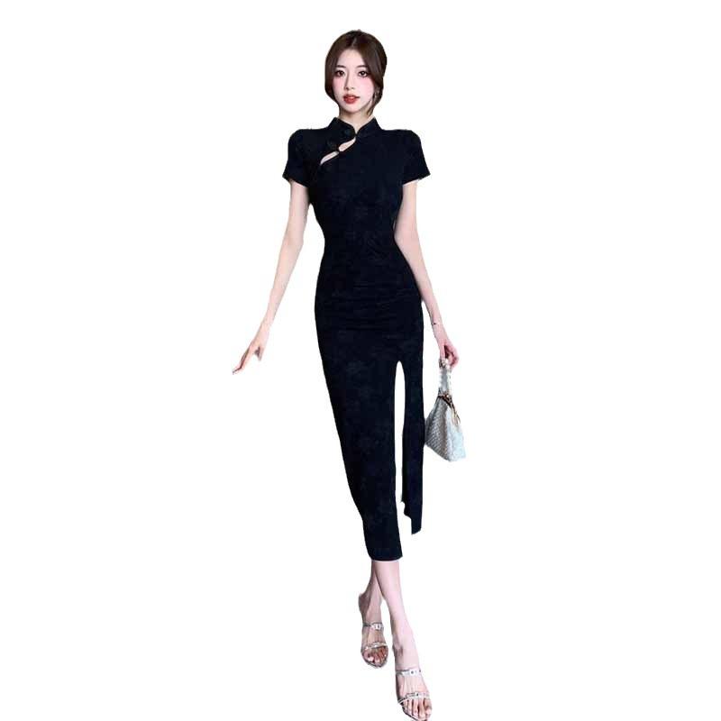 Women's Style Young Jacquard Split Cheongsam Dress