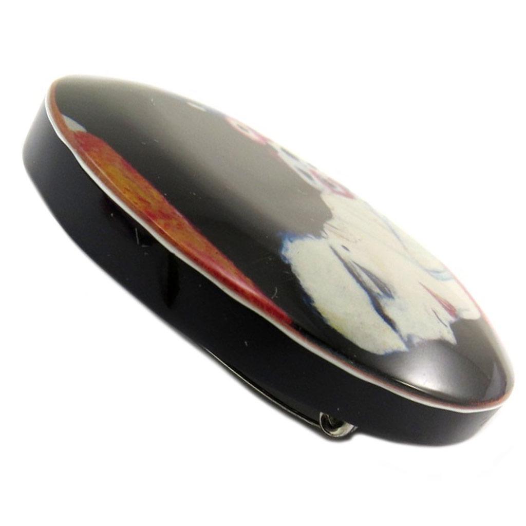 Les Trésors De Lily [P6978] - Handmade Brooch 'Mistinguette' (Schiele) - 55 Mm