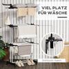 Foldable Clothes Drying Rack, 4-Tier Steel Garment Laundry Rack with Castors for Indoor and Outdoor Use, Black