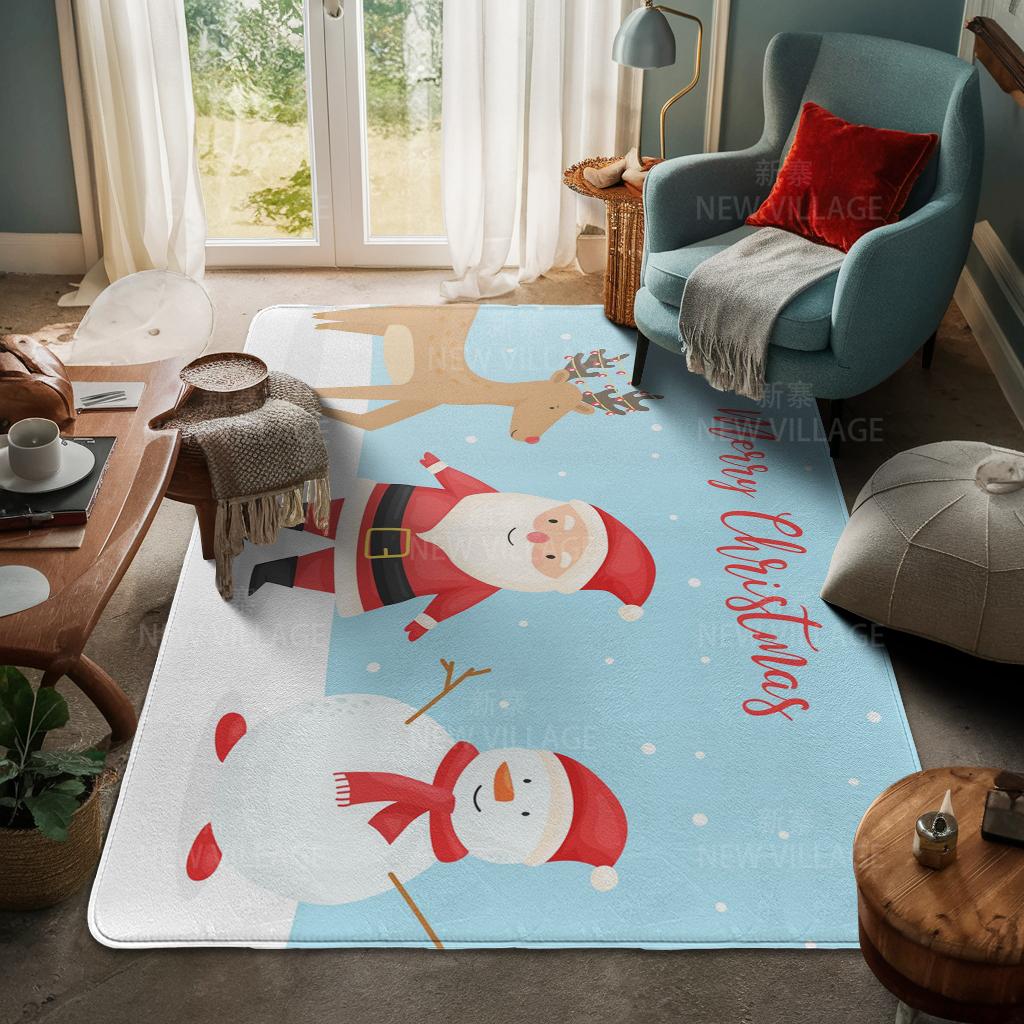 Ковер у входа в дом Домашний коврик у двери Гостиная Ванная Комната Ноги ванная комната Нескользящие коврики с водопоглощением для ванной Счастливого Рождества зима