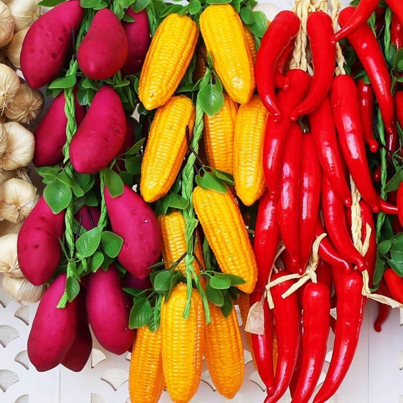 Искусственная гирлянда из фруктов, овощей и кукурузы для ресторана, отеля, дома, сада, свадьбы, кухонные декоративные реквизиты
