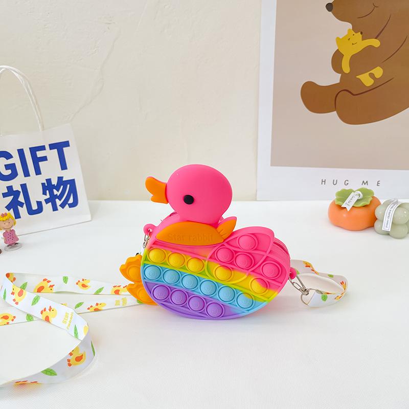 Детская милая милая сумка-мессенджер с уткой, пионер пресса для борьбы с крысами, музыкальная силиконовая сумка с щипком, сумка для мелочи для девочки, малыша, ребенка