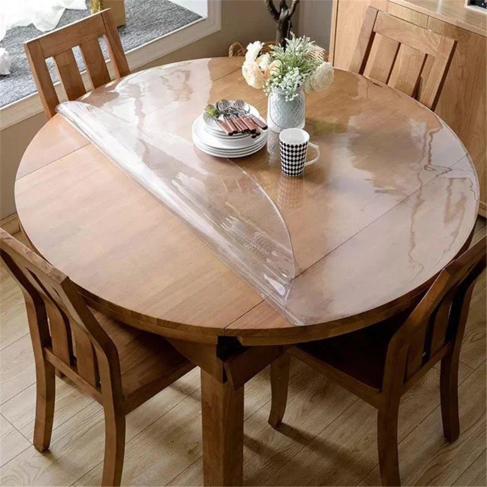 Waterproof Table Cover PVC Table Pad Dining Table Round Transparent Tablecloth Household