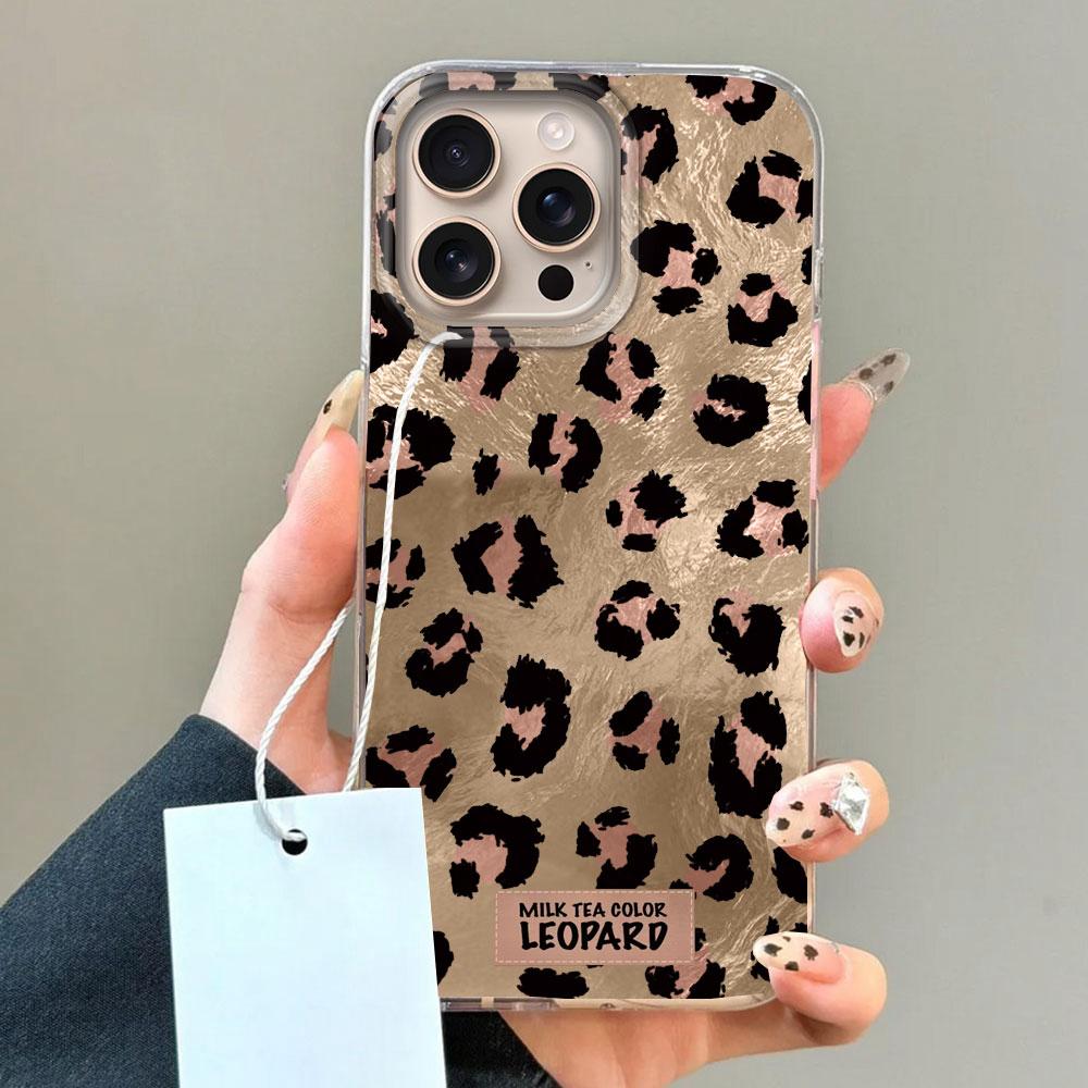 Розовый Черный Леопардовый Принт Узор Чехол для Телефона для iphone 17 Air 16 15 14 7 8 Plus 13 11 12 Pro Max X XS XR SE 2022 2020 16e Крышка