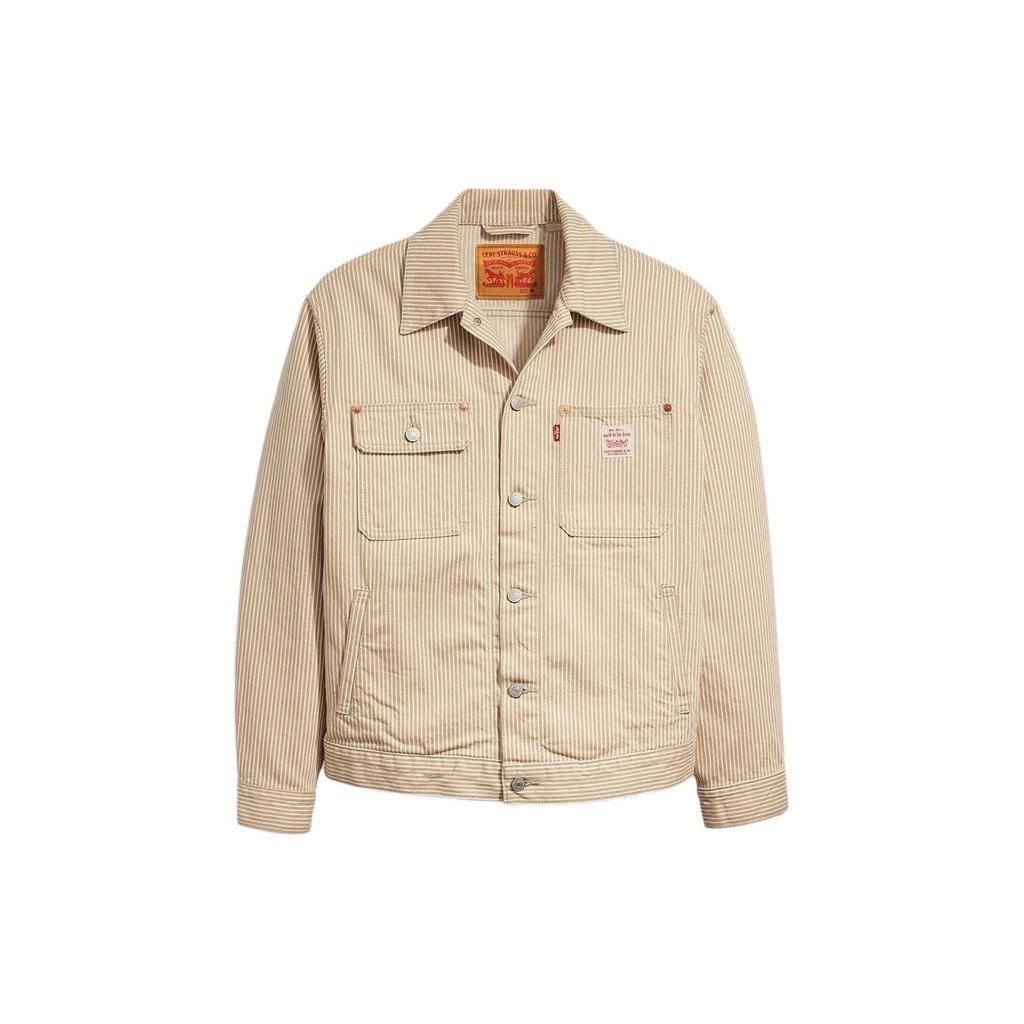 Куртка дальнобойщика Levis Sunrise с полосатым лацканом, однобортная приталенная куртка, мужская куртка, хаки A4820-0010