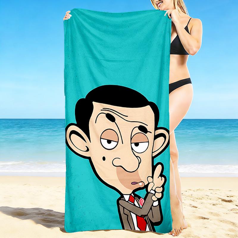 1Pc Mr Bean'S Silly Gesture Beach Towel, Quick Dry, Multi-Use for Beach Pool Gym Yoga Home Travel, Christmas, Halloween, Xmas Gift M92972