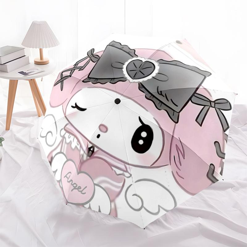 1pc Cute My Melody Pattern Automatic Umbrella is Fashionable and Good-Looking, a Portable 3-Fold Umbrella, Suitable for Travel and Daily Use, a Travel