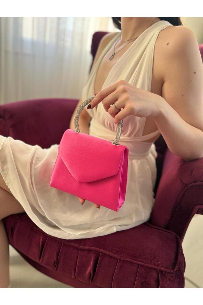 Women's Stylish and Useful Evening Dress Bag Evening Dress Bag with Satin Stone Handle for Weddings, Graduations, Elegant Events...