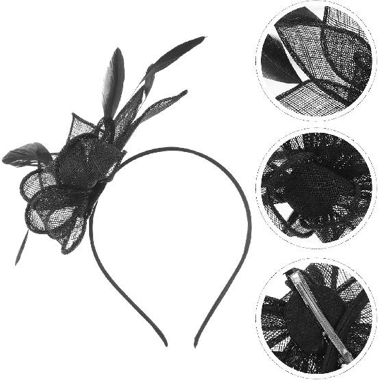 Набор fascinator (шляпка-заколка) и заколка для волос, Мини-цилиндр из черной сетки для женщин, Аксессуар для головного убора на коктейльную вечеринку, чаепитие, Головной убор для особого случая