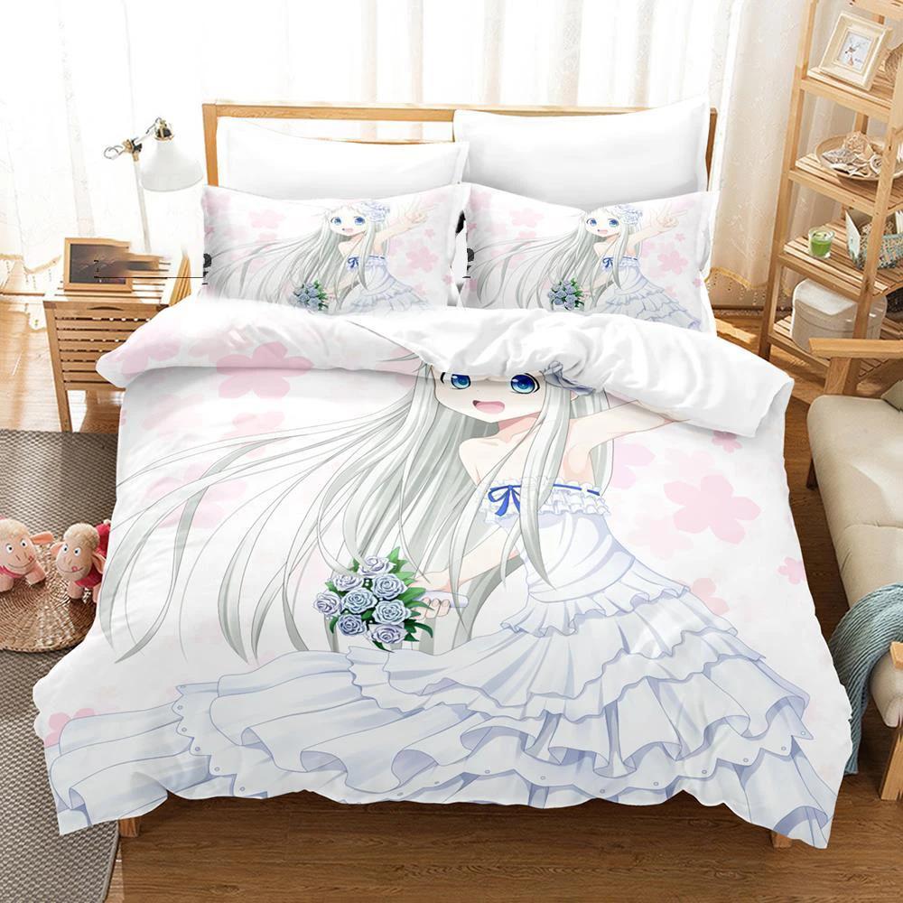 Kawaii Girls Meiko Honma Bedding Set Duvet Cover Comforter Bed Set Quilt Cover Pillowcase King Queen Twin Size Boys Girl Adult