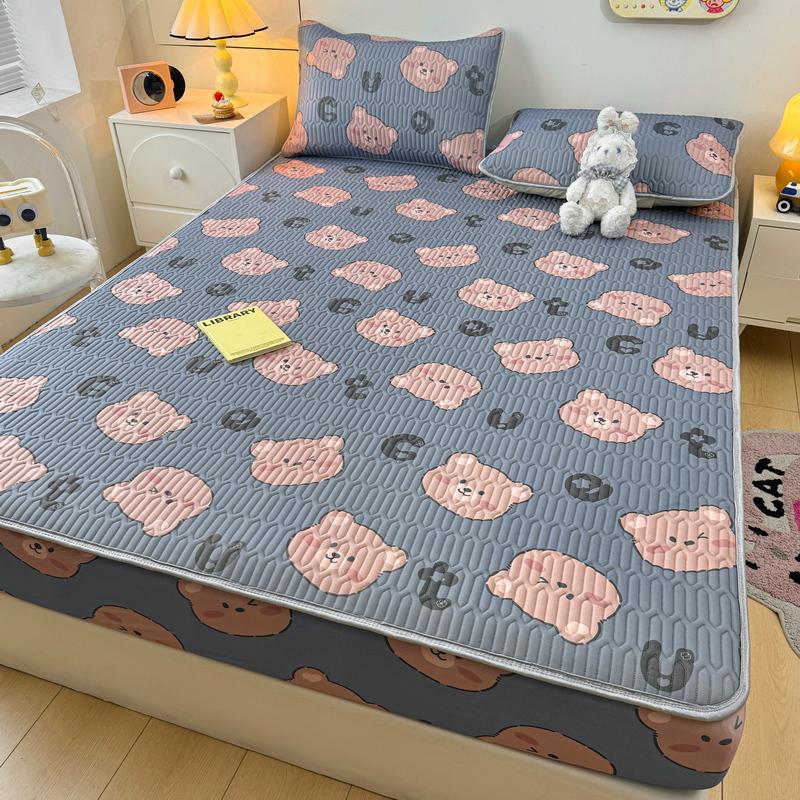 1 шт. латексный толстый стеганый наматрасник, летний дышащий крутой противоскользящий простынь на подкладке, милый чехол на кровать, наволочка в комплект не входит