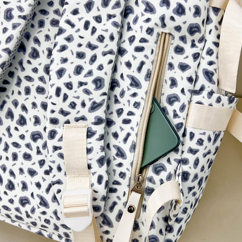 Cow Leopard Print Backpack Junior Senior High School Student Schoolbag Female Campus Backpack