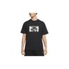 Nike T Shirts Men's Black Crew Neck Moderate Straight Fit DR5758-010