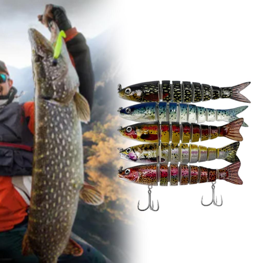 Multi Jointed Swimbaits Slow Sinking Bionic Swimming Lures Fishhooks Freshwater Saltwater Bass Treble Hook Fishing Lures