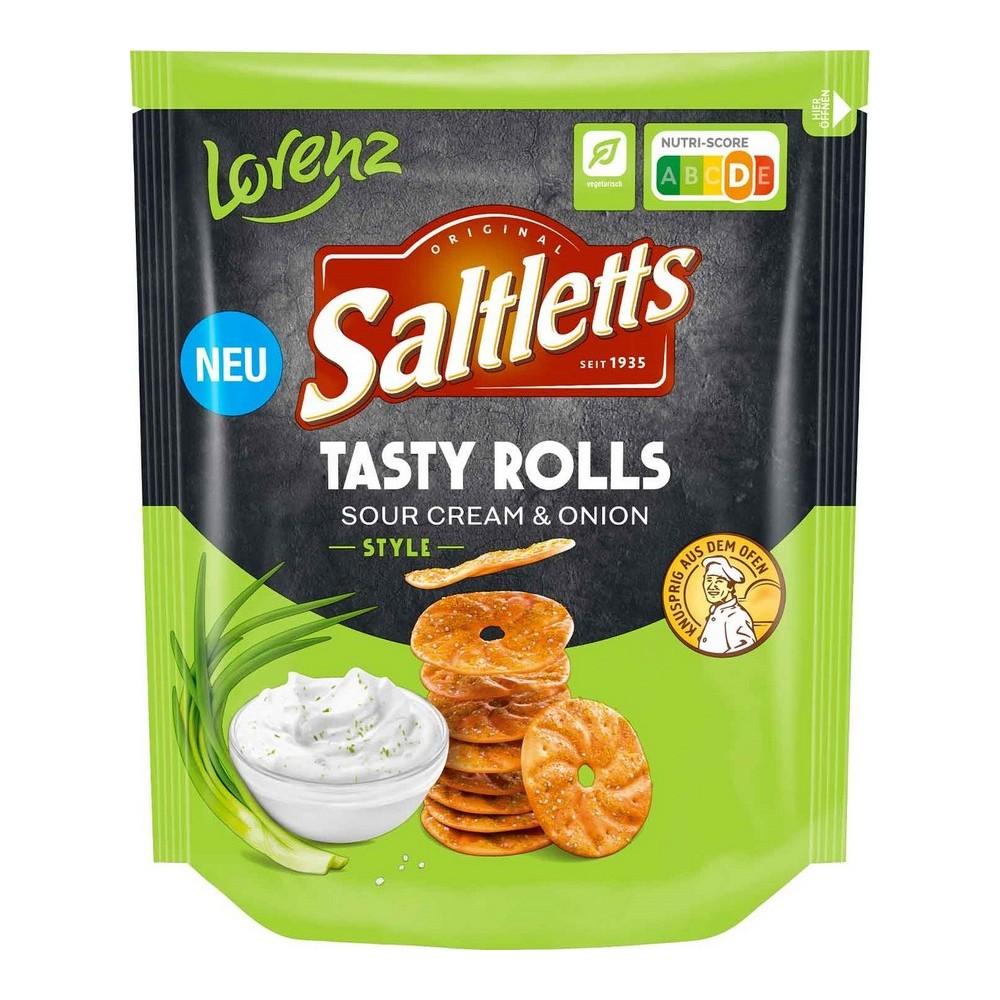 Lorenz Saltlet Tasty Rolls Sour Cream & Onion 130G