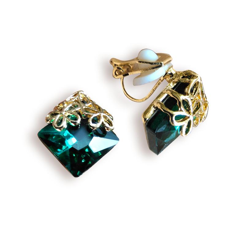 Винтажные полые серьги-клипсы с цветком и кристаллами без отверстия для уха, женские элегантные манжеты для ушей, свадебные украшения для свадебной вечеринки