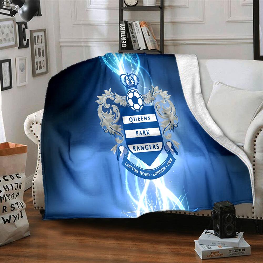 Queens Rangers Football Flannel Blanket, Soft Polyester, Modern Design, All-Season for Camping, Travel, Gifts for holidays or birthdays