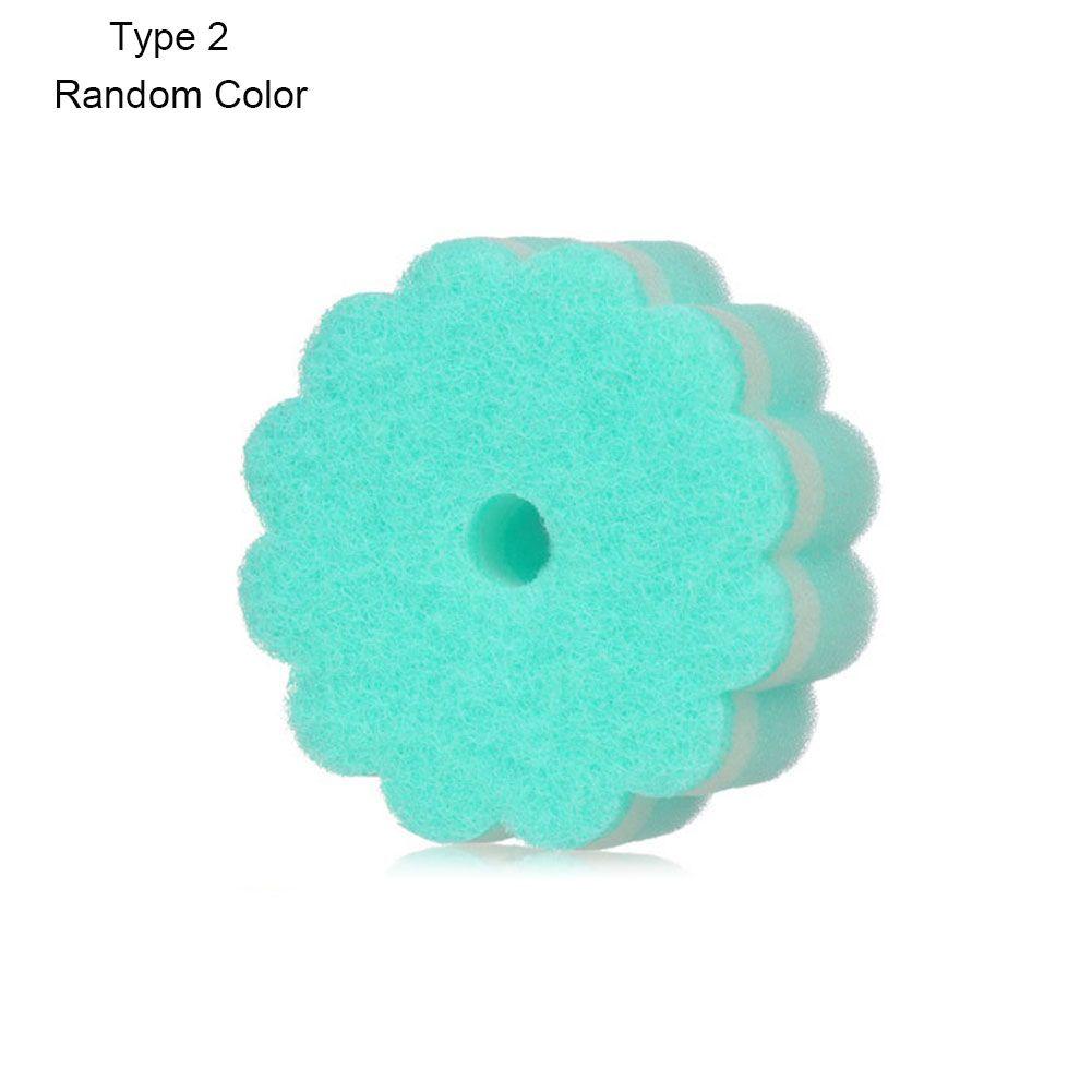 Home Wash Dishes Sponge Sponge Brush Tableware Flower Dishwashing Sponge Scouring Pads Round Shape