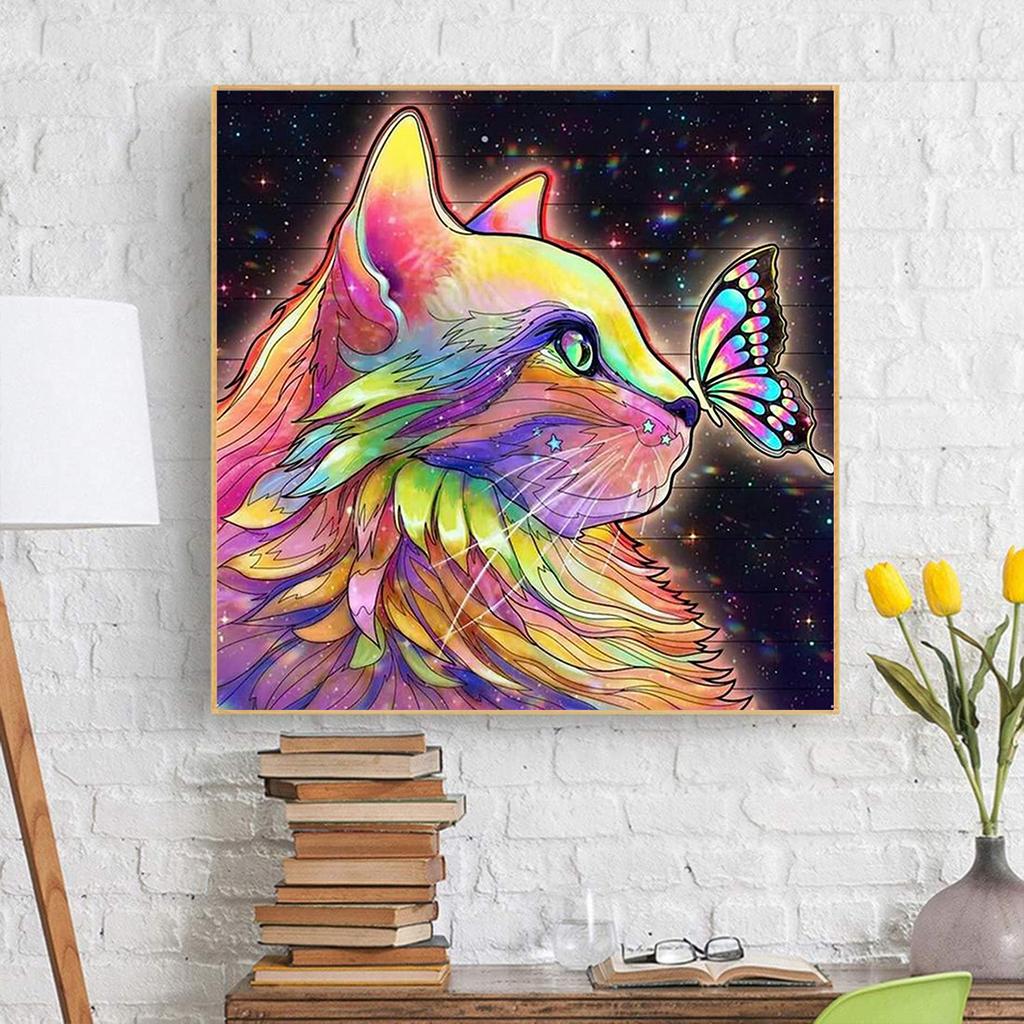 5D Diy Алмазная картина Цветной кот Алмазная вышивка Полный набор аниме Наборы для вышивки крестом Домашний декор Подарок ручной работы