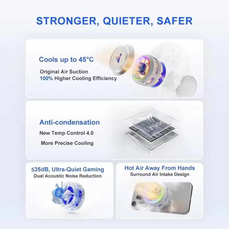 Flydigi B8X B9X 30W Magnetic Phone Cooler Silent Semiconductor Fan Ice Cooling Overclocking Gaming For Apple Huawei Iphone