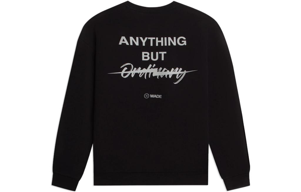 Li Ning Sweatshirts Men's Black Crew Neck Moderate Regular AWDSC49-1