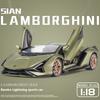 1/18 Lamborghini Sian Суперкар на Новой Энергии Сплав Литье под Давлением Модель Автомобиля Звук и Свет Коллекция Хобби Декоративные Изящные Украшения