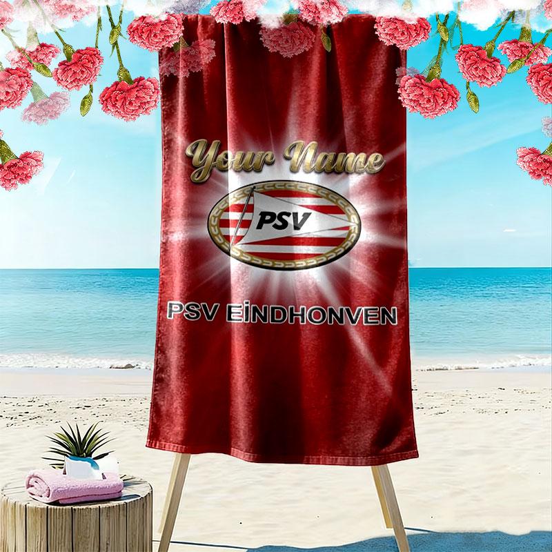 Philips Sport Vereniging Custom Name Print Beach Towel, Large Soft Quick Dry Towel for Beach Camping Swimming