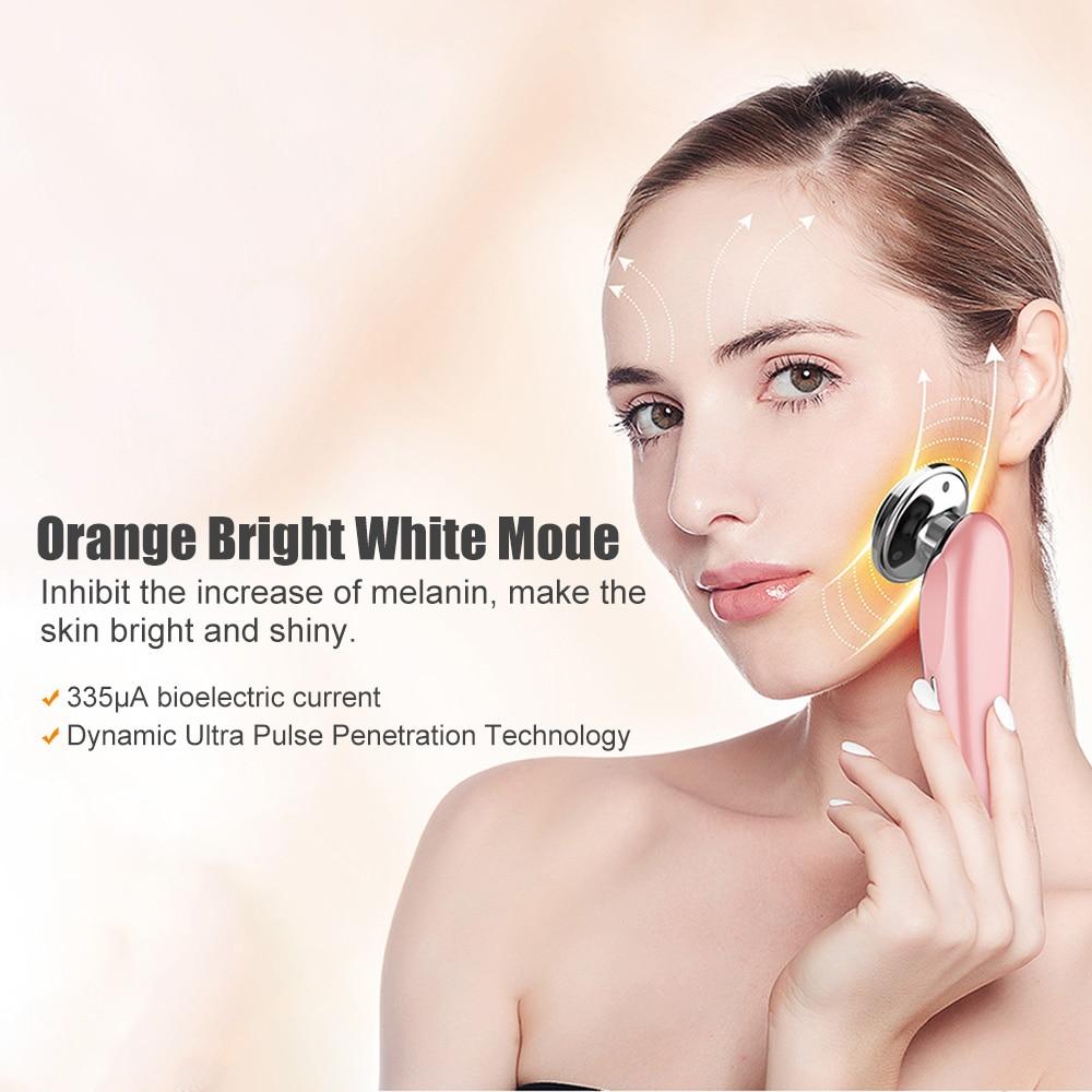 EMS Facial Massager LED Light Therapy Sonic Vibration Wrinkle Removal Skin Tightening Warm Cool Treatment Skin Care Beauty Device