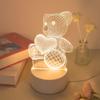 Creative 3D Visual Light with Heart-shaped Bear Design, Suitable for Bedrooms, Birthday Gifts, Christmas Decorations, Etc.