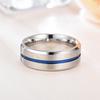 8MM мужские кольца из нержавеющей стали с синим пазом и скошенным краем, мужское обручальное кольцо, ювелирное украшение для мужчины