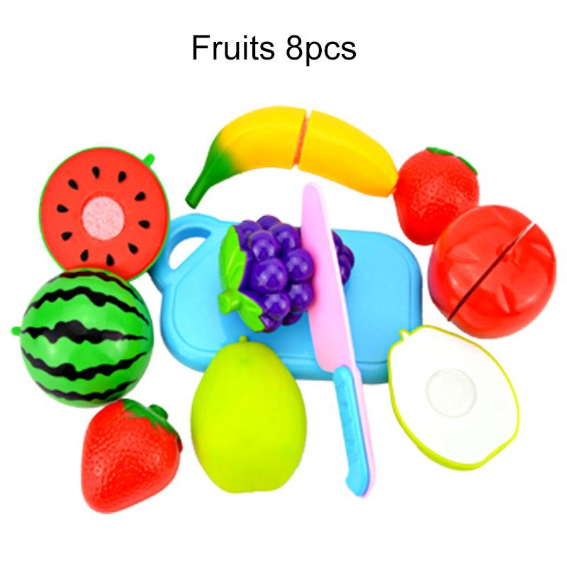 Simulated Kitchen Cutting Food Toys Cooking Pretend Play Plastic Parent-child Interaction Color Cognition Birthday Gift TMZ