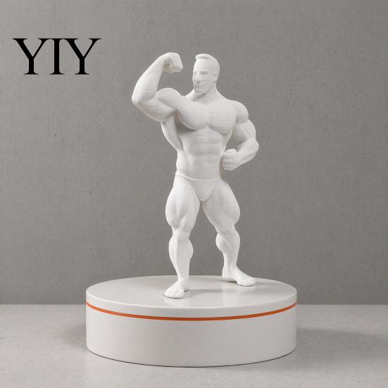 Layered 3D Print Sculpture Printed Bodybuilder Muscle Man Figurine, Mini Fitness Athlete Desk Ornament, Detailed PLA Enthusiast Gift for Gym
